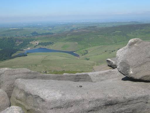 11_58-1.jpg - Looking down to Kinder reservoir with Manchester behind